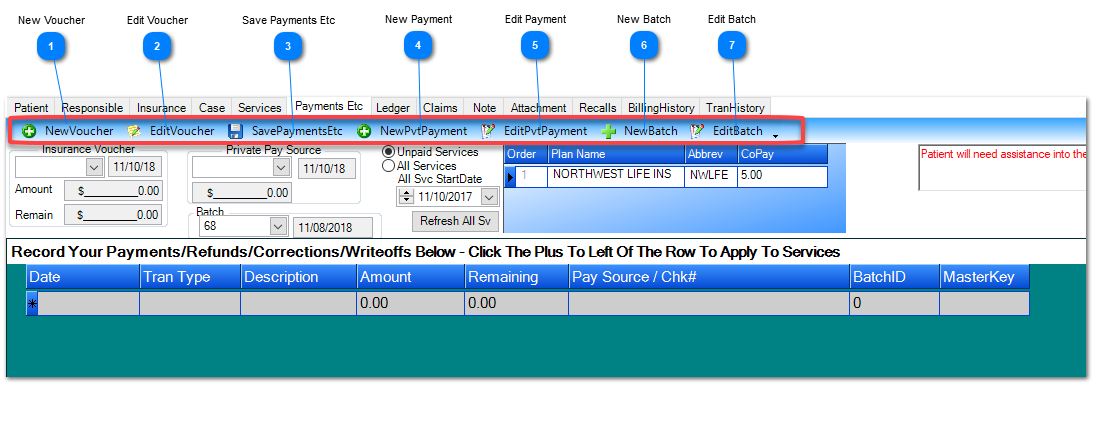 Payments Menu